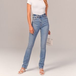 Abercrombie & Fitch 90's Slim Straight Ultra High Rise 25 0 Criss Cross Jeans